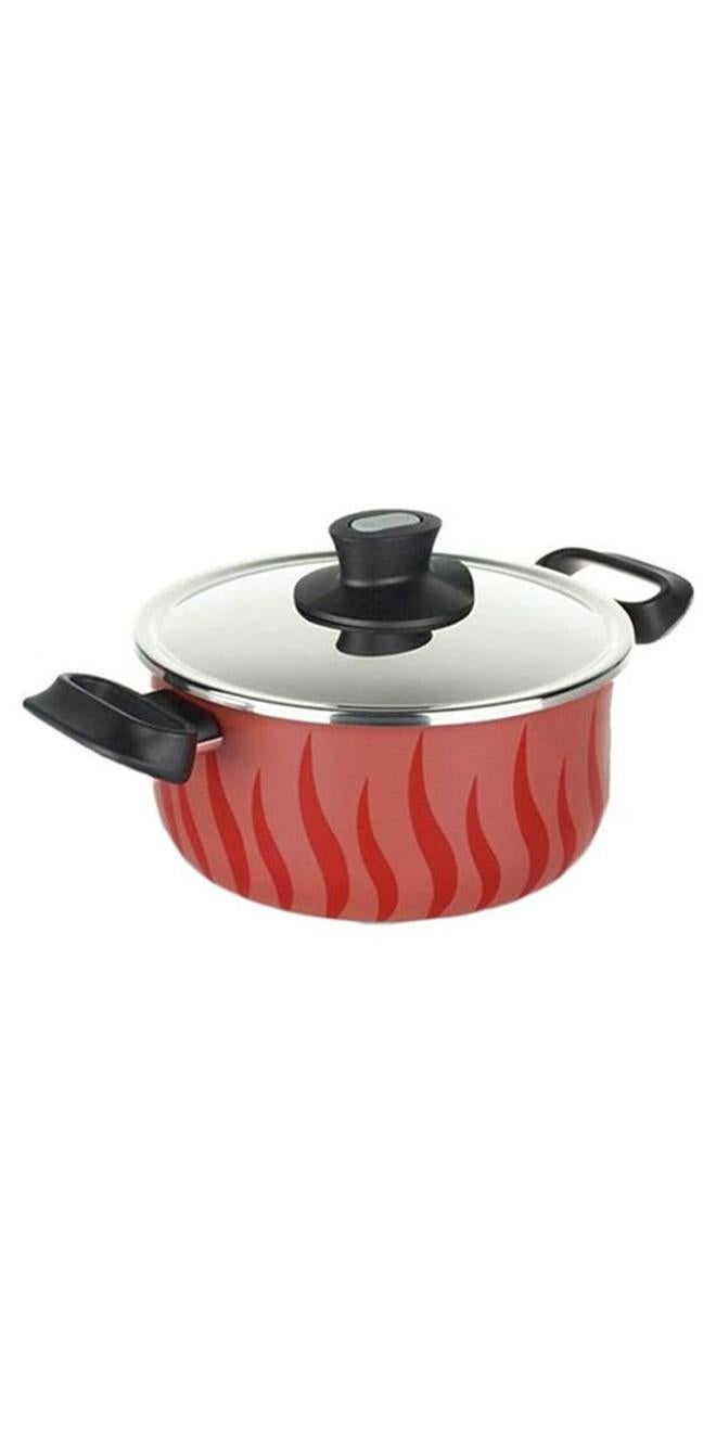 Tefal Tempo Flame Casserole With Lid Red/Black/Silver 26cm - Image 1