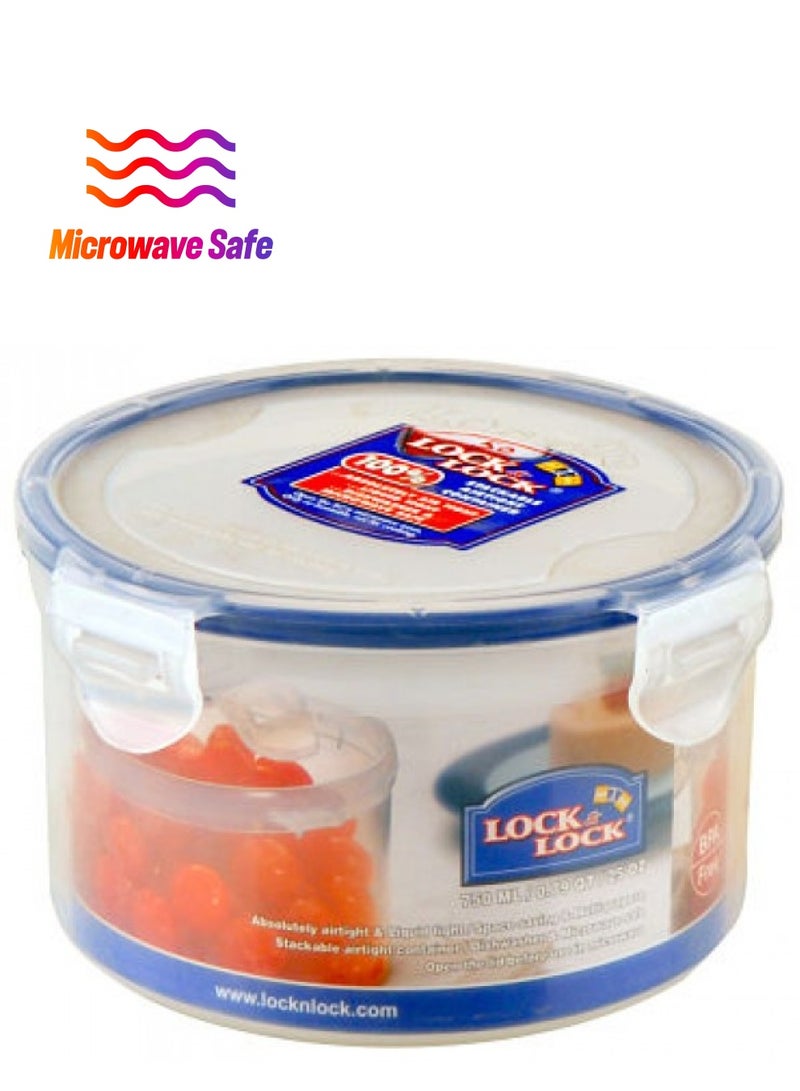 Round Food Container Clear/Blue