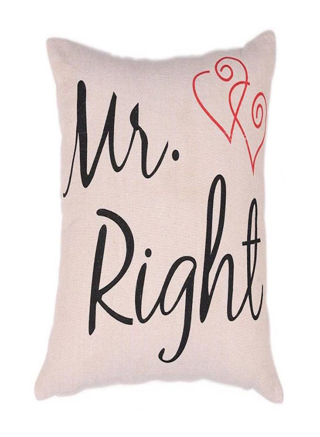 غطاء وسادة بطبعة عبارة "Mr. Right"