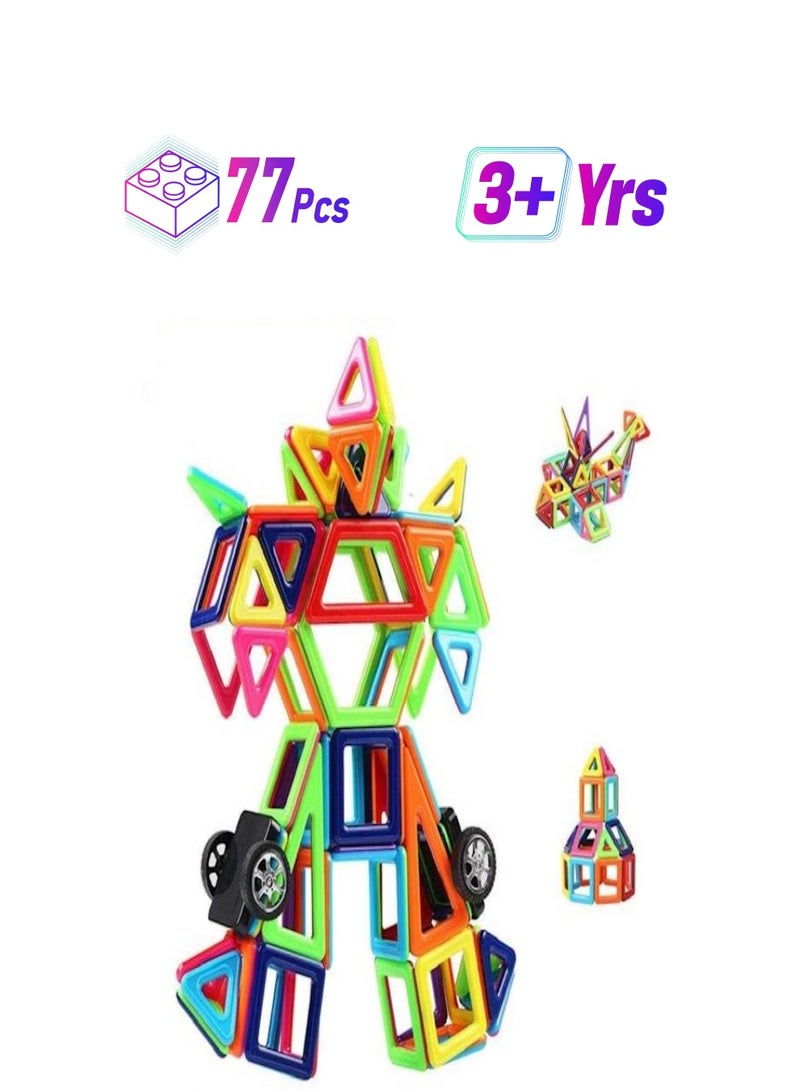 77-Piece Magnetic Building Blocks Set 77 - Image 1