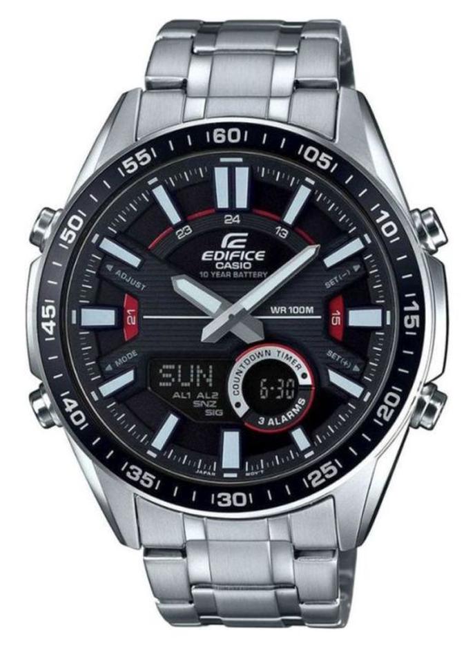 CASIO Men's Edifice Analog-Digital Watch EFV-C100D-1AVDF - 52 mm - Silver - Image 1