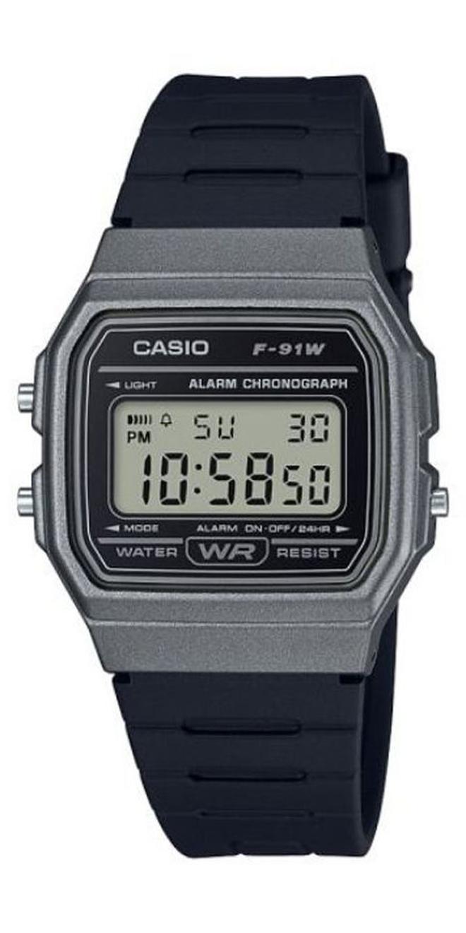 كاسيو ساعة يد إديفيس الرقمية طراز F-91WM-1BDF - 38 مم - لون أسود للرجال - Image 1