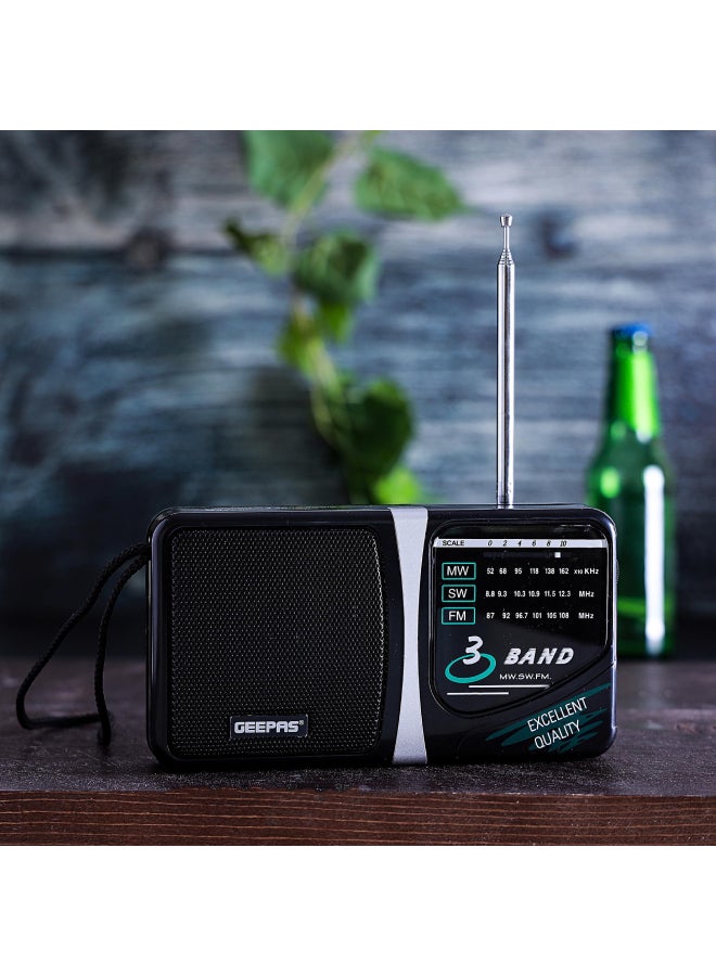 GEEPAS FM/ MW/ SW Radio With High Sensitivity, Good Reception, Earphone Incuded, Low Noise Black - Image 5