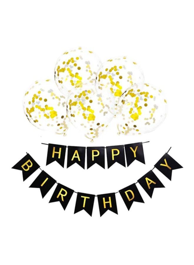 Sharpdo 5-Piece Decorative Confetti Party Balloon With Banner Set