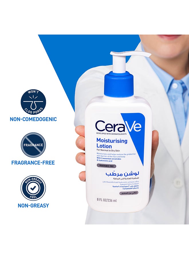 CeraVe Moisturizing Lotion For Dry To Very Dry Skin With Hyaluronic Acid 236ml - Image 4