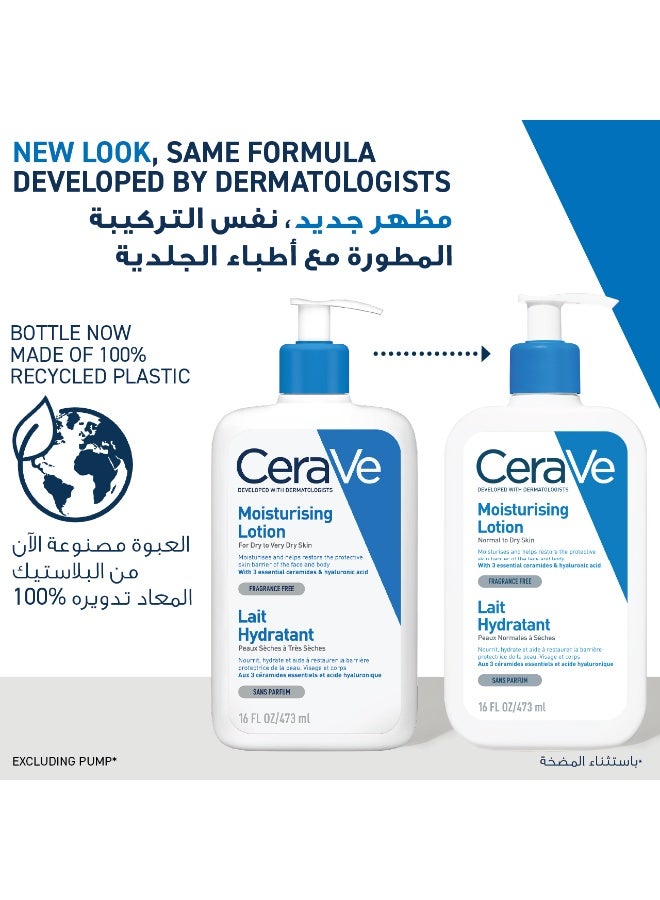 CeraVe Moisturising Lotion for Normal to Dry Skin with 3 Essential Ceramides 236ml 236ml - Image 3