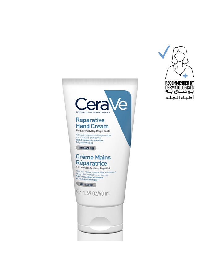 CeraVe Reparative Hand Cream For Dry Hands With Hyaluronic Acid 50ml - Image 1
