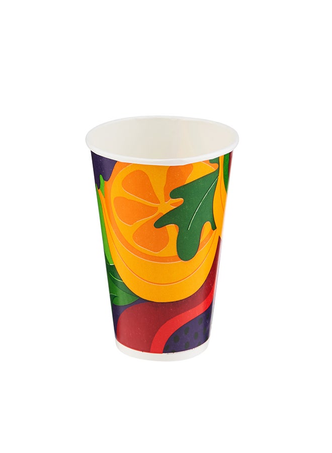 Hotpack Disposable Paper juice Cup 12 ounce with Clear Lid , 25 Pieces for Cold Beverage Water & Multicolour - Image 4