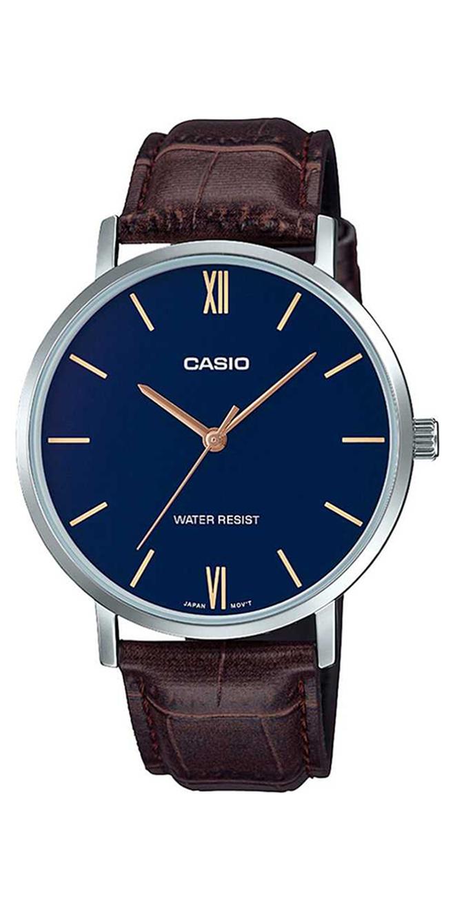 CASIO Men's Enticer Water Resistant Analog Watch MTP-VT01L-2BUDF(A1616) - 40 mm - Brown - Image 1