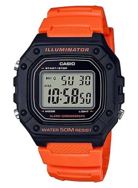 Men's Youth Series Water Resistant Resin Digital Watch W-218H-4B2VDF - 44 mm - Orange