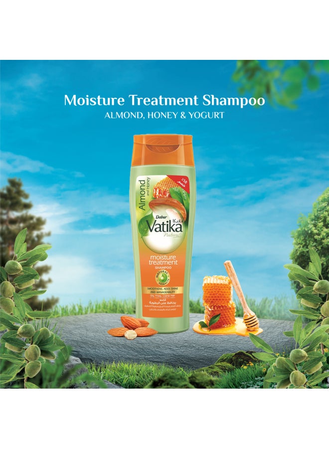Dabur - Vatika Naturals Mositure Treatment Shampoo 360 ml + 15 % OFF | Almond & Honey Smoothens, Adds Shine & Manageability For Dry, Frizzy & Coarse Hair 360.0ml - Image 1