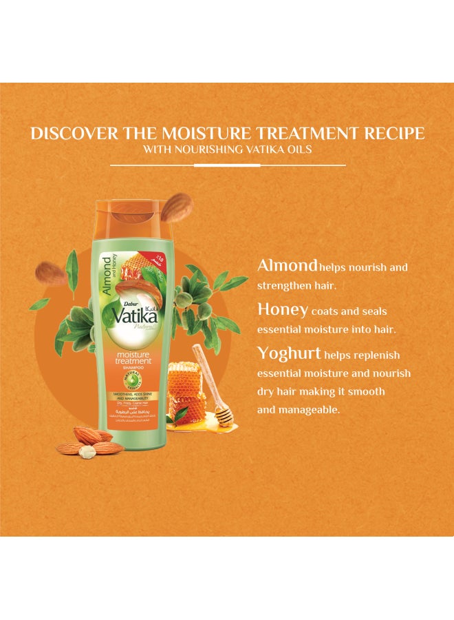 Dabur - Vatika Naturals Mositure Treatment Shampoo 360 ml + 15 % OFF | Almond & Honey Smoothens, Adds Shine & Manageability For Dry, Frizzy & Coarse Hair 360.0ml - Image 1