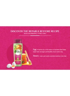 Dabur Vatika Naturals Repair & Restore Shampoo 180ml + 15% OFF | Honey & Egg with Natural Extracts | Repairs & Revitalizes Damaged and Split Hair 180.0ml  - Image 3