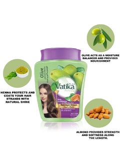 Dabur Vatika Naturals Deep Conditioning Hammam Cream | With Olive, Almond & Henna; Silky & Shiny Hair 225grams  - Image 4