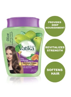 Dabur Vatika Naturals Deep Conditioning Hammam Cream | With Olive, Almond & Henna; Silky & Shiny Hair 225grams  - Image 3