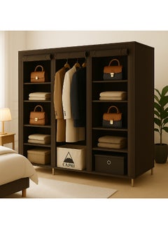 Fabric Wardrobe Organizer Brown 130x45x175cm