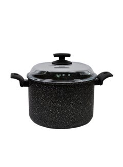Balzano Siena Hard Stone Stock Pot With Lid Black 24 Centimeter Black 24 Centimeter  - Image 1