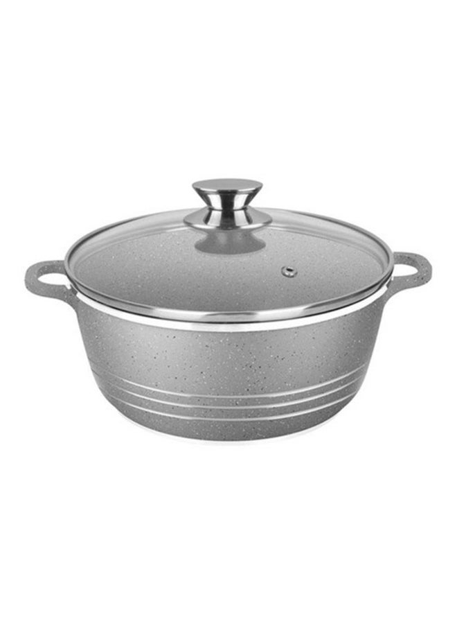 DESSINI Granite Non Stick Casserole Pot With Lid Gray 32cm 