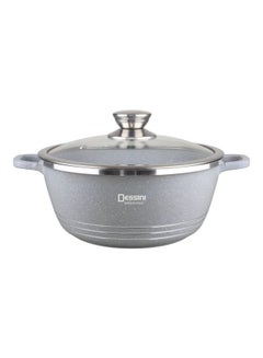 Granite Non Stick Casserole Pot With Lid Gray 36cm