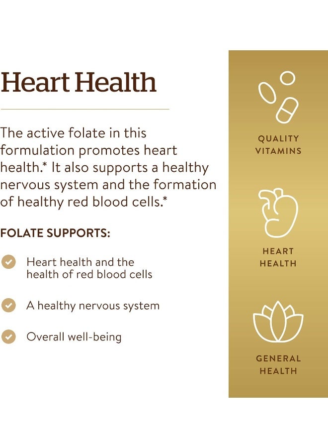 Solgar Folate 1000 mcg, 120 Tablets - Image 1