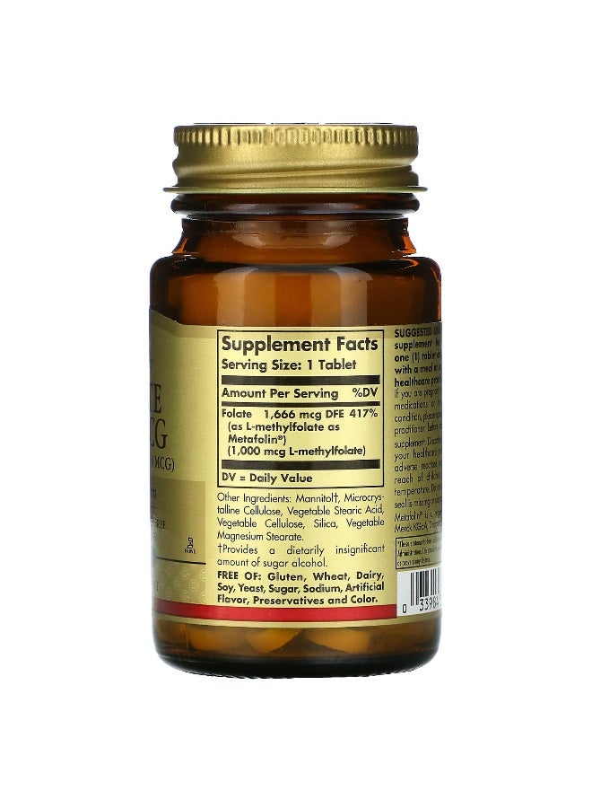 Solgar Folate 1000 mcg, 120 Tablets - Image 2