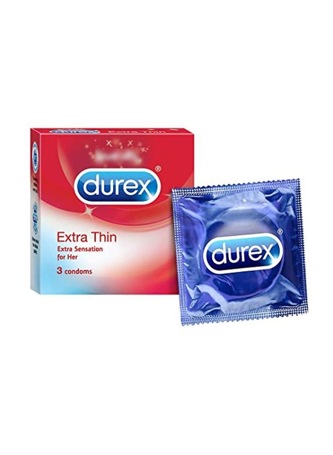 Durex Pack Of 3 Extra Thin Condom  - Image 2