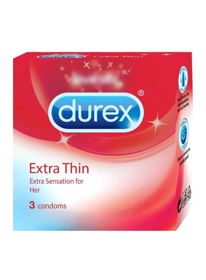Durex Pack Of 3 Extra Thin Condom  - Image 1