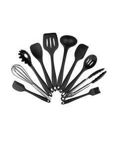 Silicone 10-Piece Kitchen Utensils Black 0.8kg  - Image 1