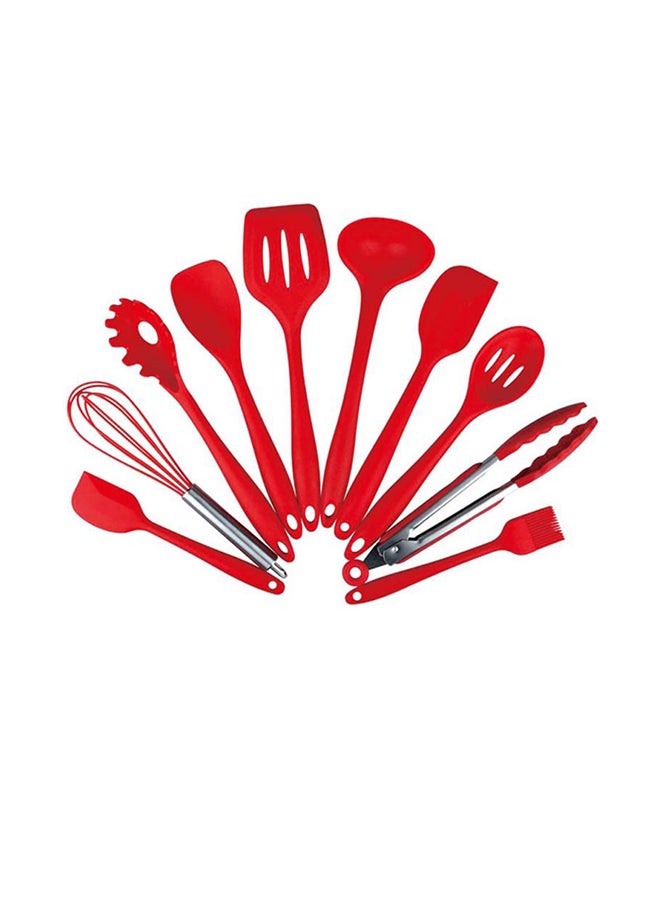Silicone 10-Piece Kitchen Utensils Red 0.8kg  - Image 1
