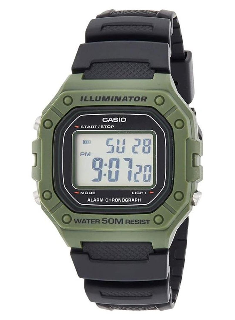CASIO Men's Youth Digital Watch W-218H-3AVDF - 44 mm - Black - Image 1