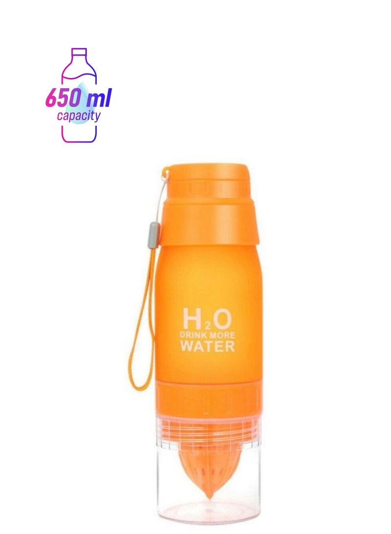 فوبيري زجاجة بطبعة عبارة "H2O Drink Water" برتقالي - Image 1