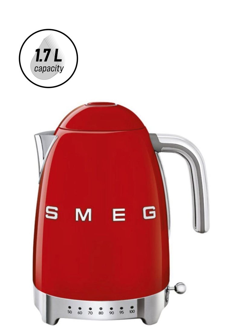 smeg Electric Kettle 1.7L 1.7 L 3000 W KLF04RDUK Red/Silver  - Image 1
