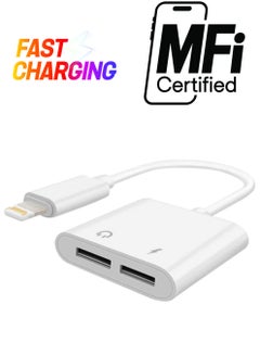 Dual Lightning Adapter Splitter For Apple iPhone White