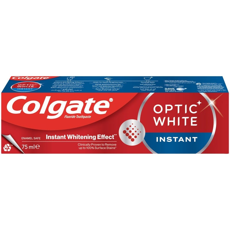 Colgate Optic Instant Whitening Effect Toothpaste White 75ml - Image 1