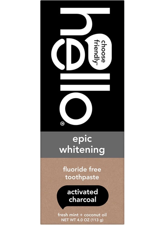 Hello Fluoride Free Toothpaste, Fresh Mint + Coconut Oil, Packaging May Vary White 113grams - Image 1