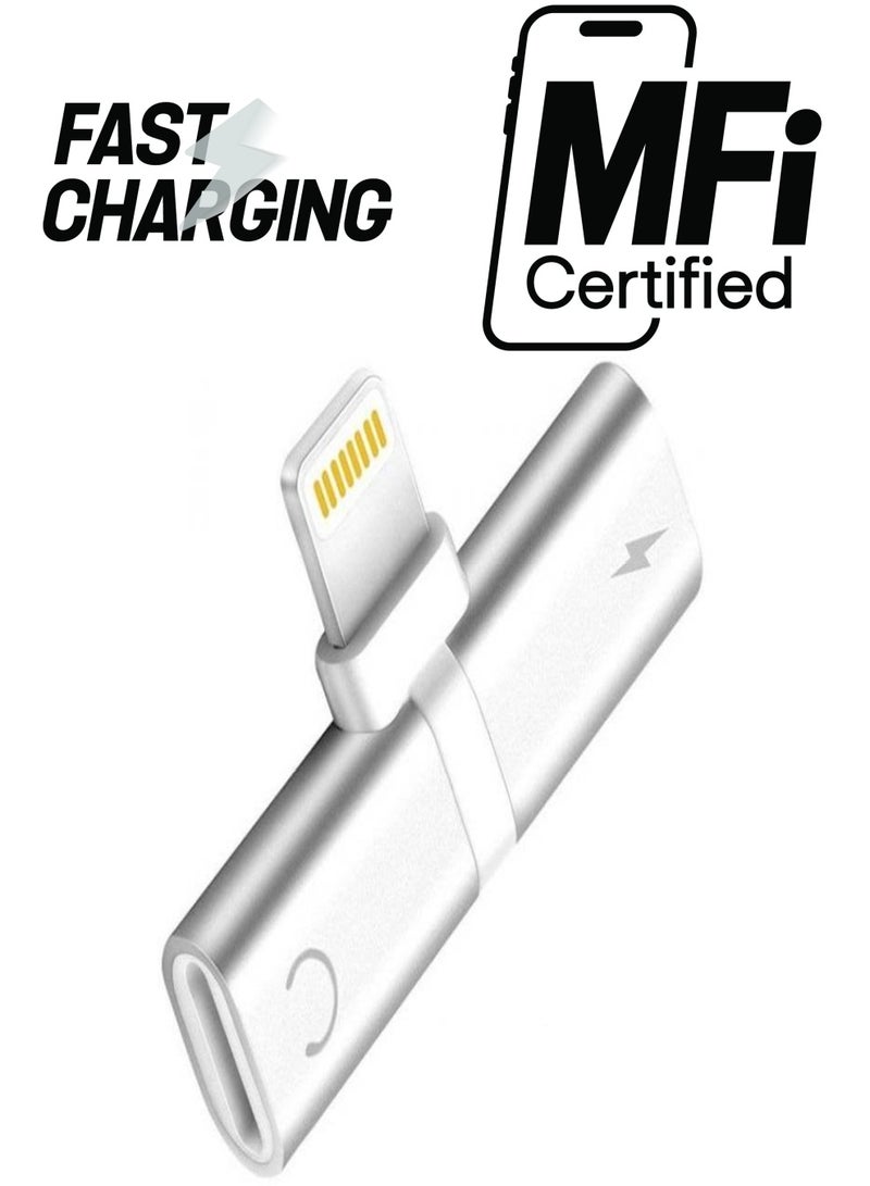 Charging Cable And Headphones Adapter For Apple iPhone X/8/8 Plus/7/7 Plus Silver/White/Yellow  - Image 1