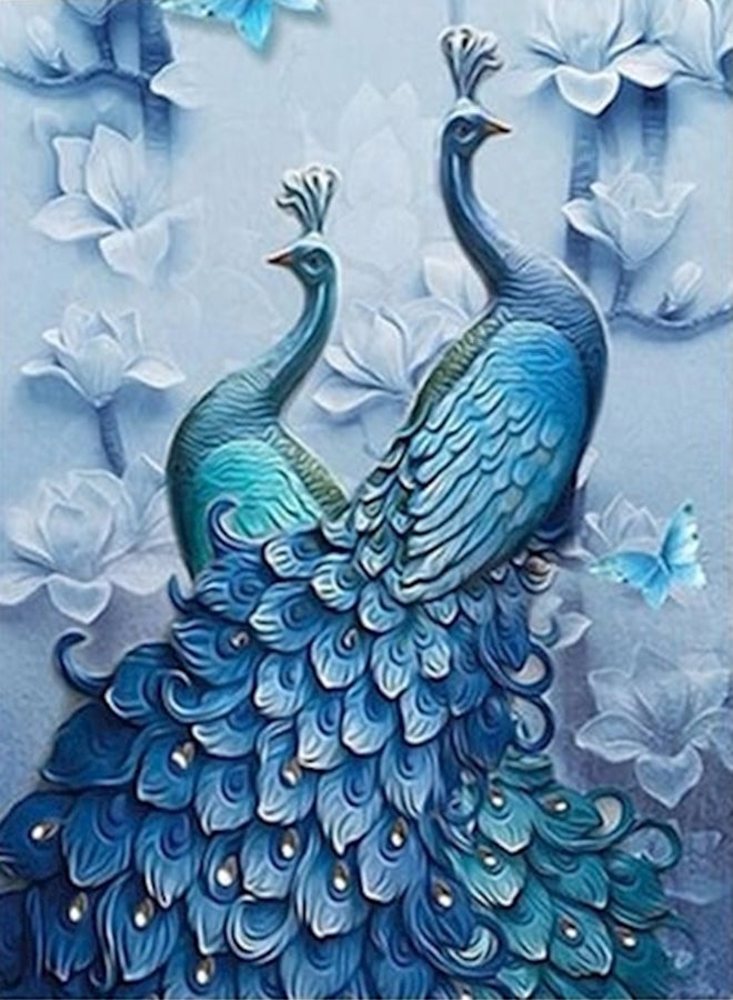 لوحة فنية ألماسية مزخرفة بالألماس أزرق 45x75سم  - Image 1