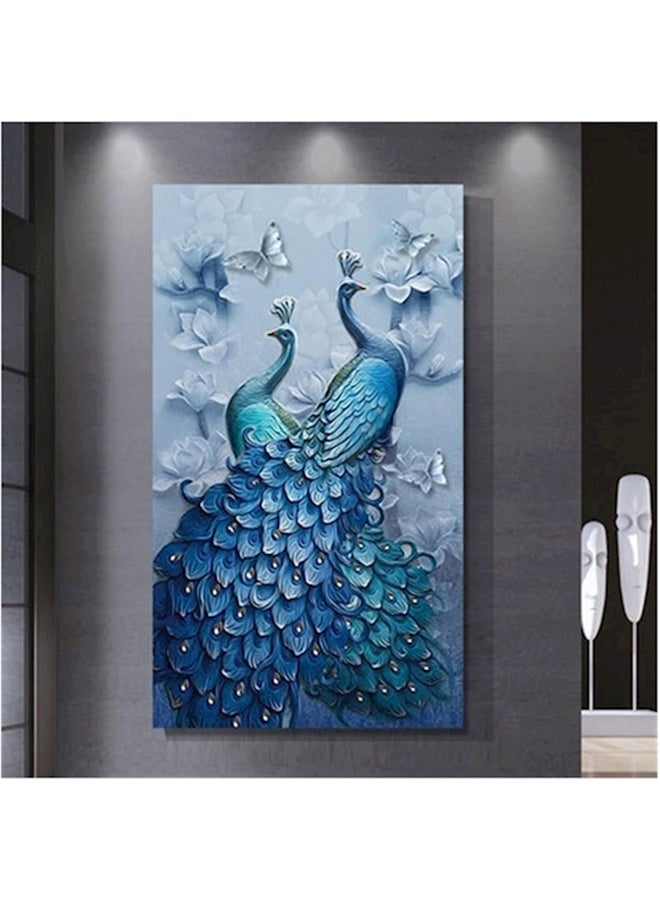 لوحة فنية ألماسية مزخرفة بالألماس أزرق 45x75سم  - Image 3