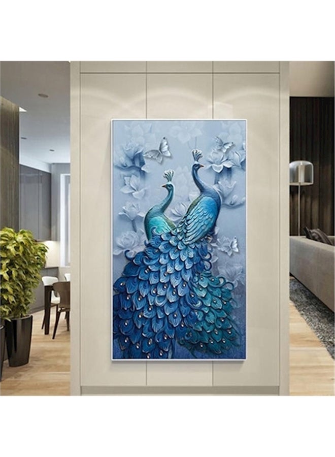 لوحة فنية ألماسية مزخرفة بالألماس أزرق 45x75سم  - Image 2