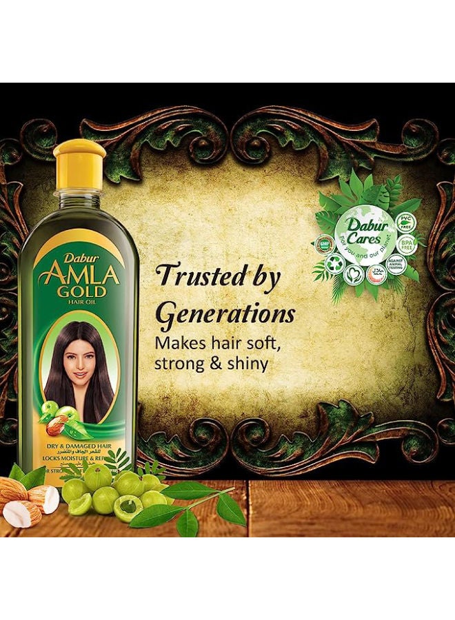 Dabur Amla Gold Hair Oil 10% OFF | with Almond & Henna | Promotes Hair Growth For Dry Damaged & Chemically Treated Hair (Packaging may vary) 90ml  - Image 4