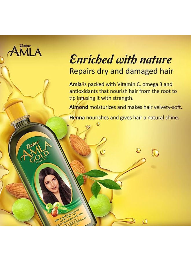 Dabur Amla Gold Hair Oil 10% OFF | with Almond & Henna | Promotes Hair Growth For Dry Damaged & Chemically Treated Hair (Packaging may vary) 90ml  - Image 5