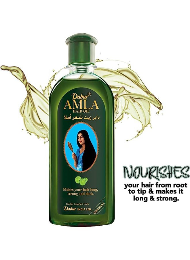 Dabur - Amla Hair Oil 270 ml | with Pure Amla Natural Extracts | Promotes Nourishment & Regrowth | For Long, Strong, & Dark Hair 270.0ml - Image 1