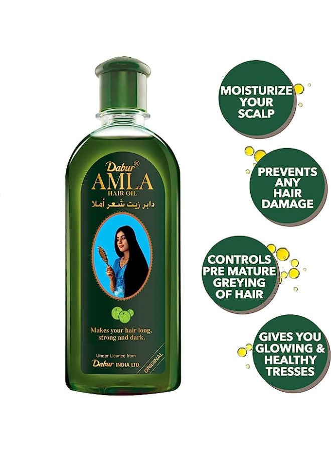 Dabur - Amla Hair Oil 270 ml | with Pure Amla Natural Extracts | Promotes Nourishment & Regrowth | For Long, Strong, & Dark Hair 270.0ml - Image 1