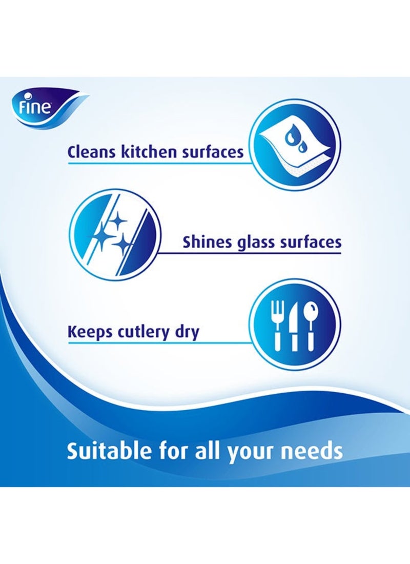 فاين مناديل ورقية ميجا رول معقمة وبطبقة واحدة للمطبخ للحماية من الجراثيم، بطول 350 متراً، لون أبيض أبيض 350 Meter - Image 3