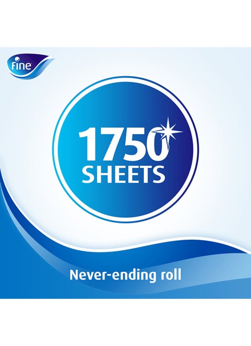 فاين مناديل ورقية ميجا رول معقمة وبطبقة واحدة للمطبخ للحماية من الجراثيم، بطول 350 متراً، لون أبيض أبيض 350 Meter - Image 5