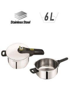 Tefal 3-Piece Secure 5 Neo Pressure Cooker Silver/Black 