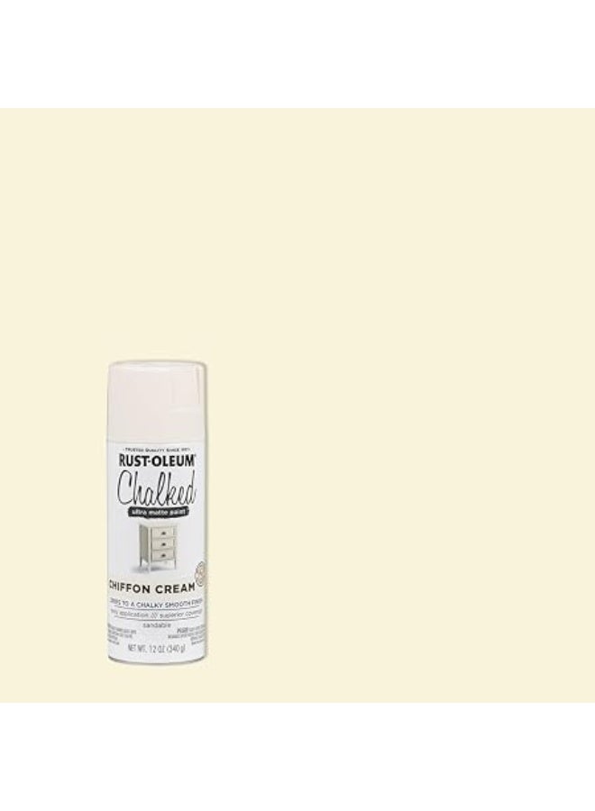Rust-Oleum 302596 Chalked Ultra Matte Spray Paint,Chiffon Cream,12 Oz (Pack Of 1) Chiffon Cream 12OZ - Image 2
