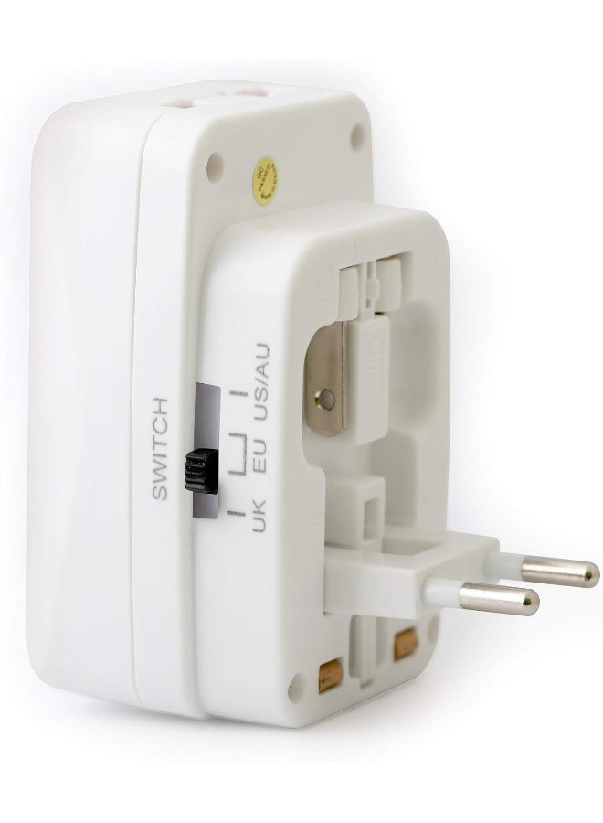 Terminator - Universal Socket Travel Adapter 13A With 2 USB Sockets White - Image 1