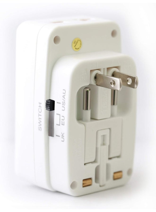 Terminator - Universal Socket Travel Adapter 13A With 2 USB Sockets White - Image 1