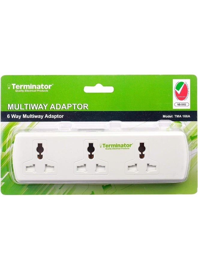 Terminator - 6-Way Multi Adapter Universal White Tma 166A Esma Approved - Image 1